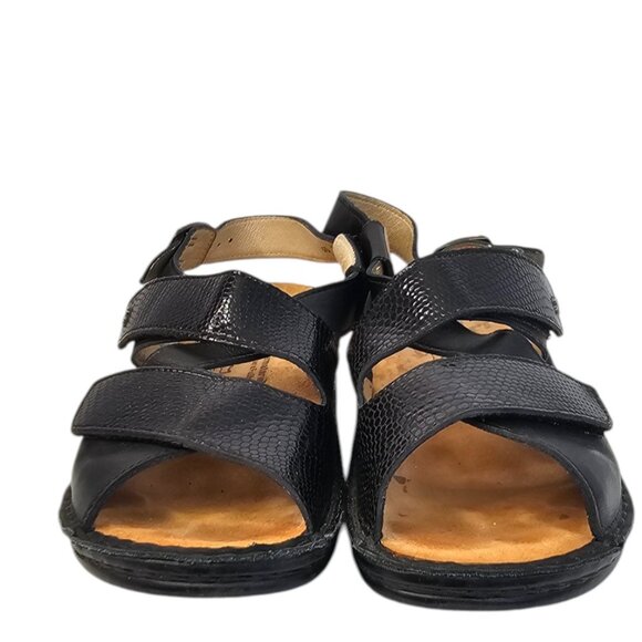 Finn Comfort Womens Leather Cross Strap, Slingback Sandals, Black,  40/9-9.5 - Picture 8 of 9